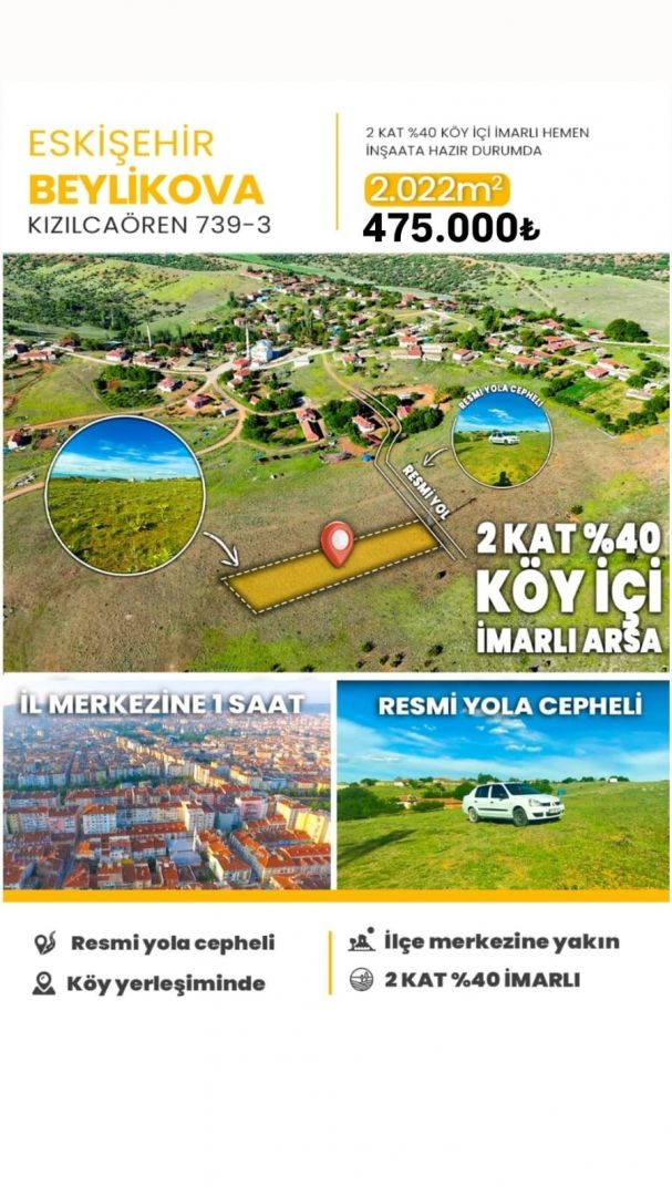 Eskişehir Beylikova Köy İçi İmarlı Arsa
